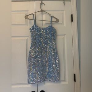 Sequin Blue Dress (worn at 8th grade dance or hoco.)